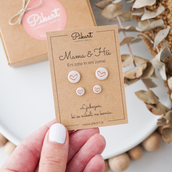 Ujemajoči uhani za mami in hči – ročno izdelano personalizirano darilo