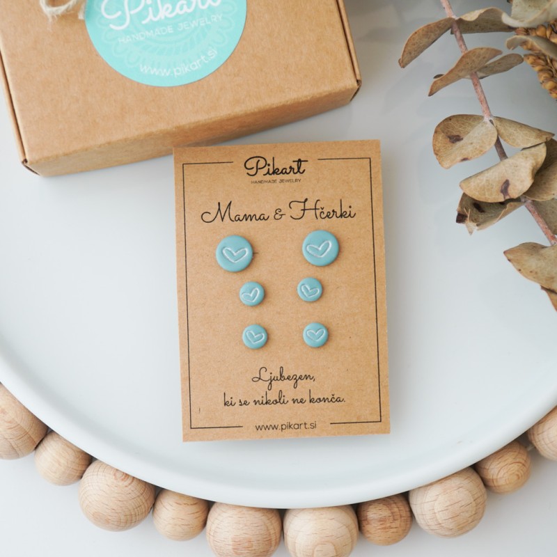 Ujemajoči uhani za mami in hči – ročno izdelano personalizirano darilo