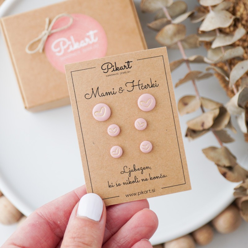 Ujemajoči uhani za mami in hči – ročno izdelano personalizirano darilo