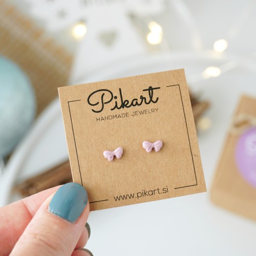 Dusty Pink bow earrings
