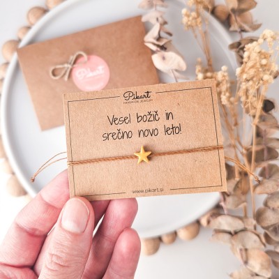 Novoletno darilo - zlata zvezdica zapestnica