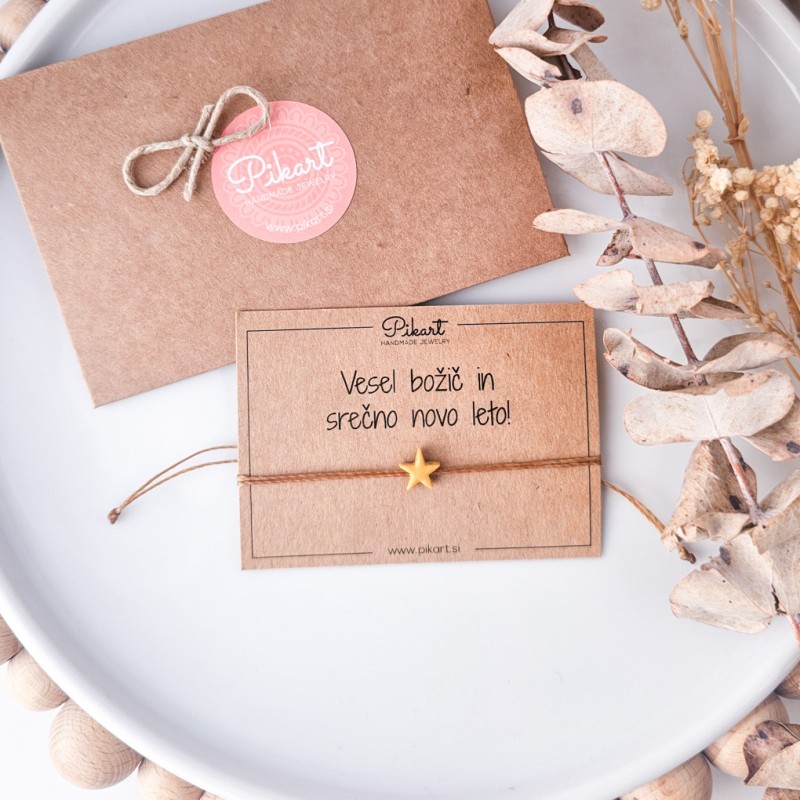 Novoletno darilo - zlata zvezdica zapestnica