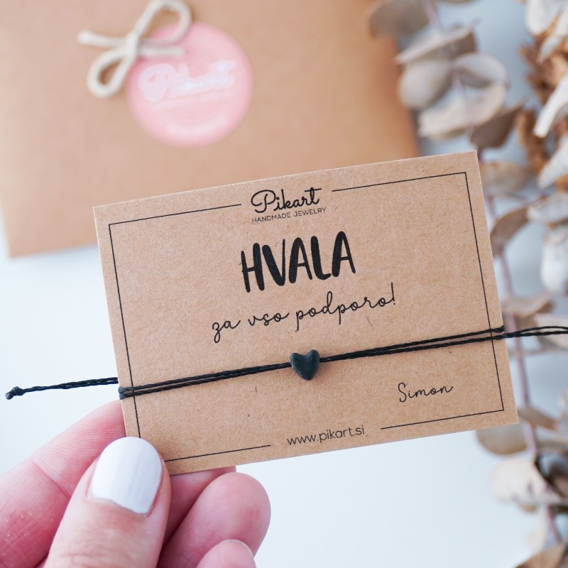 Zahvalno darilo za sodelavko ali prijateljico – zapestnica s srčkom