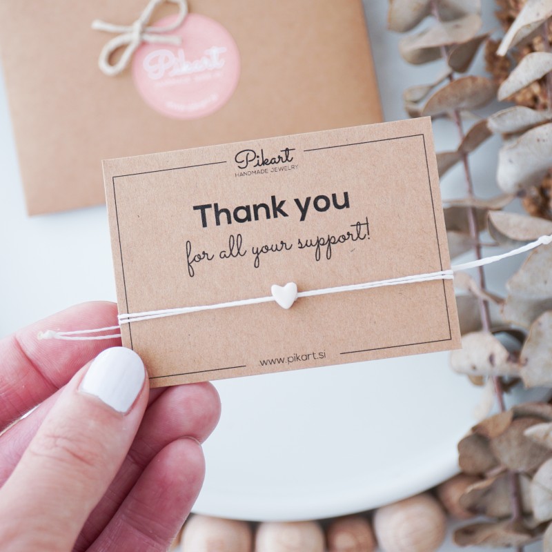 Zahvalno darilo za sodelavko ali prijateljico – zapestnica s srčkom