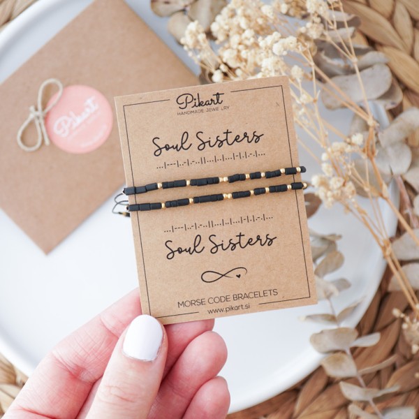 Ujemajoči zapestnici prijateljstva - Morsejevi zapestnici Soul Sisters