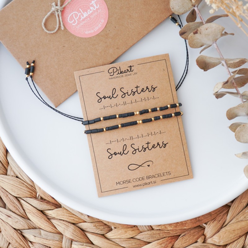 Ujemajoči zapestnici prijateljstva - Morsejevi zapestnici Soul Sisters