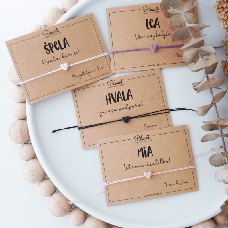 Zahvalno darilo za prijateljico - personalizirana zapestnica