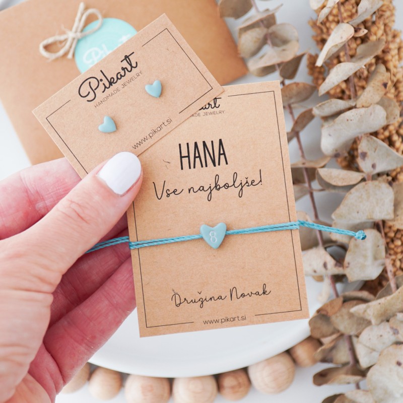 Zapestnica s srčkom in številko – rojstnodnevno darilo za hčerko, vnukinjo ali prijateljico