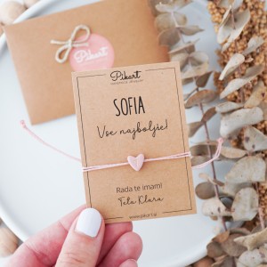 Zapestnica s srčkom in številko – rojstnodnevno darilo za hčerko, vnukinjo ali prijateljico