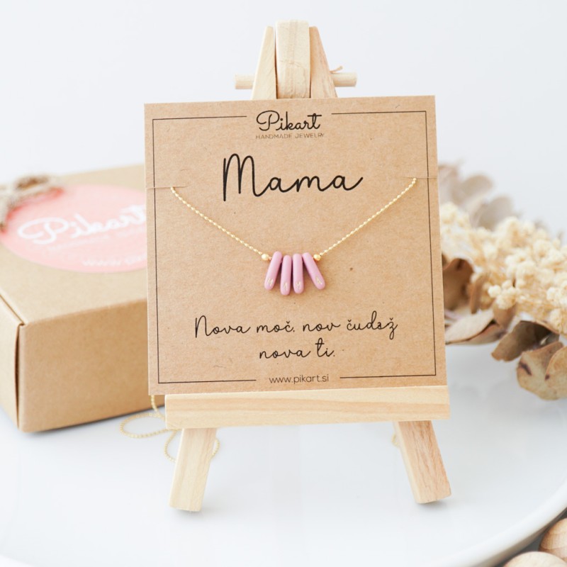 Darilo za mamico ob rojstvu – verižica MAMA