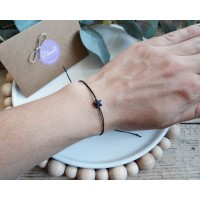 Gift for sister - Sisters are like stars black bracelet