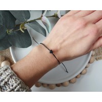 Thank you gift - black heart bracelet