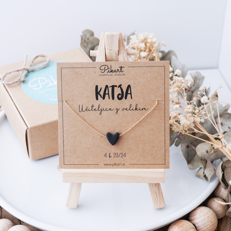 Unikatno darilo za učiteljico - verižica s srčkom