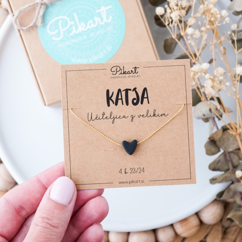 Unikatno darilo za učiteljico - verižica s srčkom