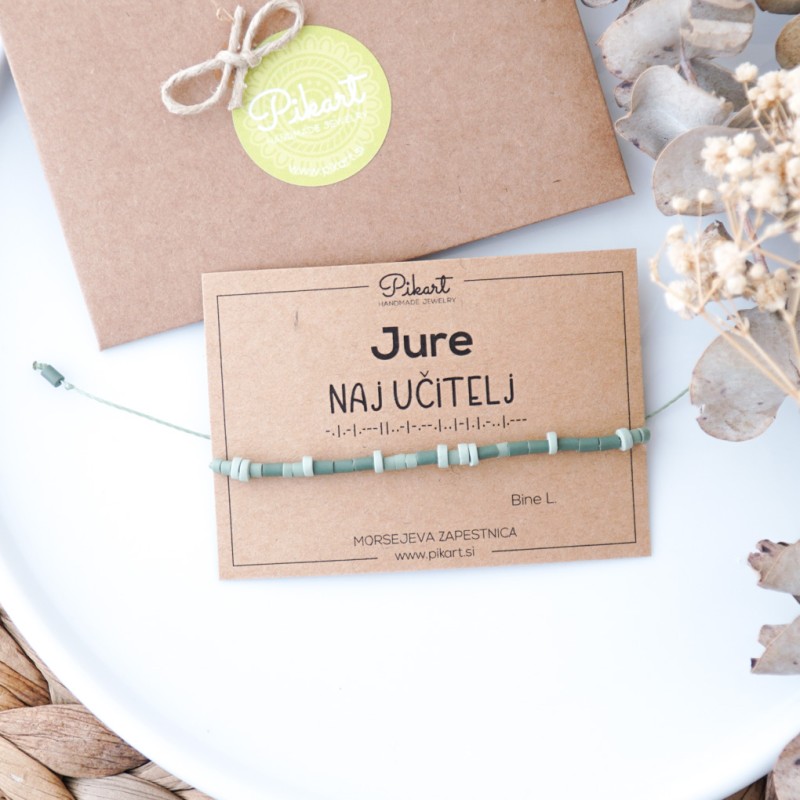 Izvirno darilo za učitelja ali učiteljico - Morsejeva zapestnica