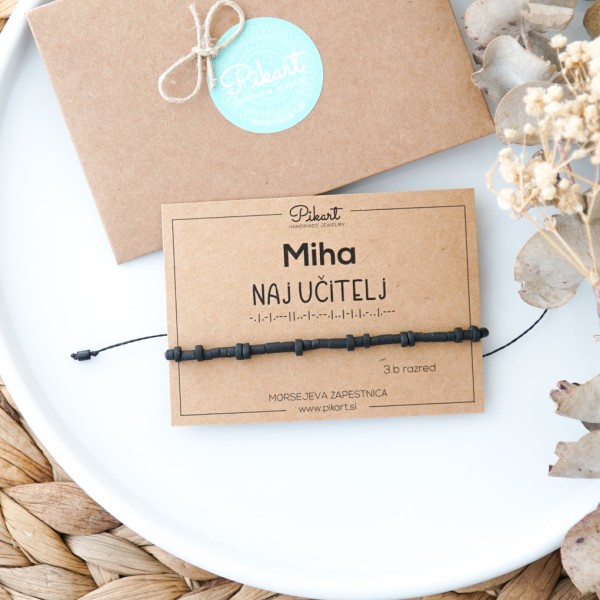 Izvirno darilo za učitelja ali učiteljico - Morsejeva zapestnica