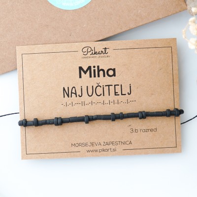 Izvirno darilo za učitelja ali učiteljico - Morsejeva zapestnica