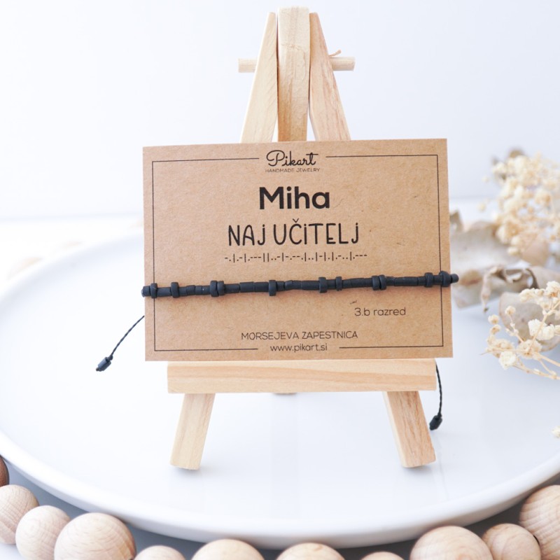 Izvirno darilo za učitelja ali učiteljico - Morsejeva zapestnica