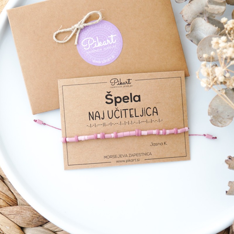 Izvirno darilo za učitelja ali učiteljico - Morsejeva zapestnica