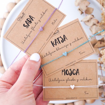 Darilo za učiteljico glasbe v glasbeni šoli - personalizirana zapestnica