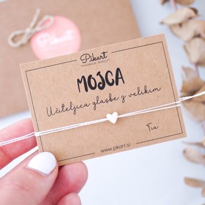 Darilo za učiteljico glasbe v glasbeni šoli - personalizirana zapestnica