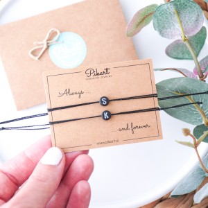 Set dveh zapestnic za pare - nakit s črkami