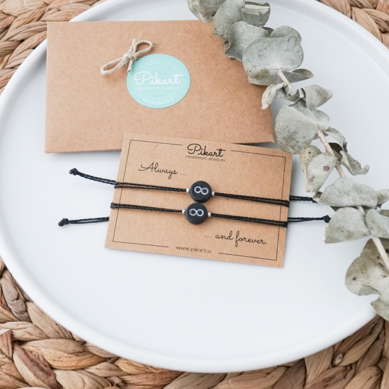 Set dveh zapestnic za pare - infinity zapestnici