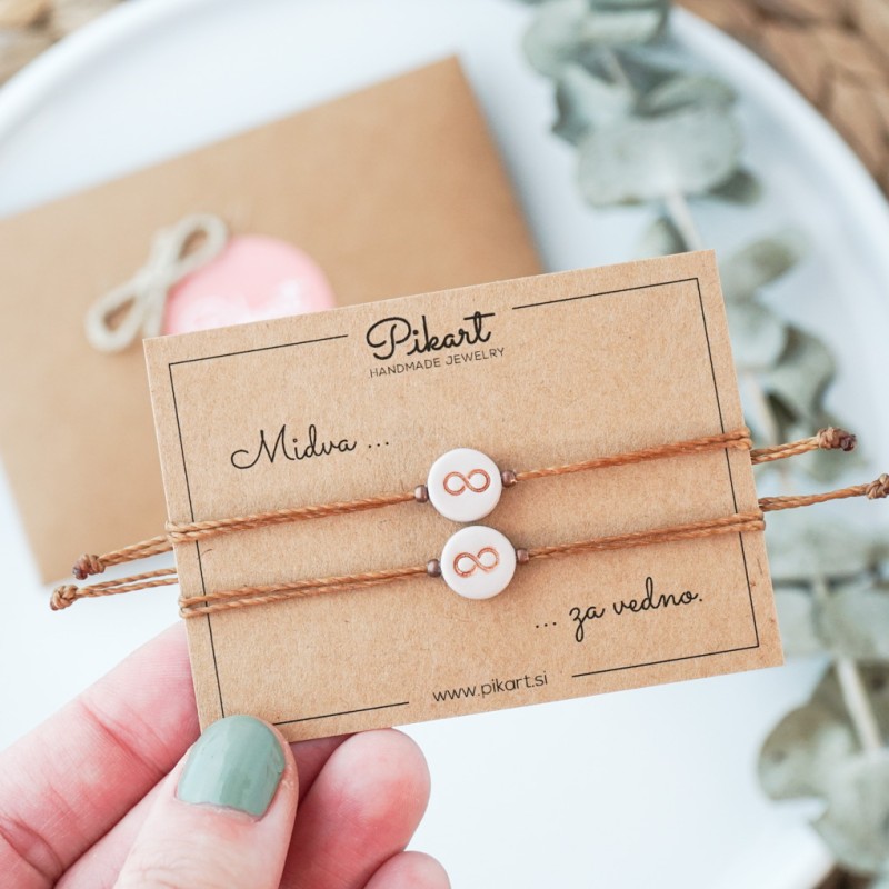 Set dveh zapestnic za pare - infinity zapestnici