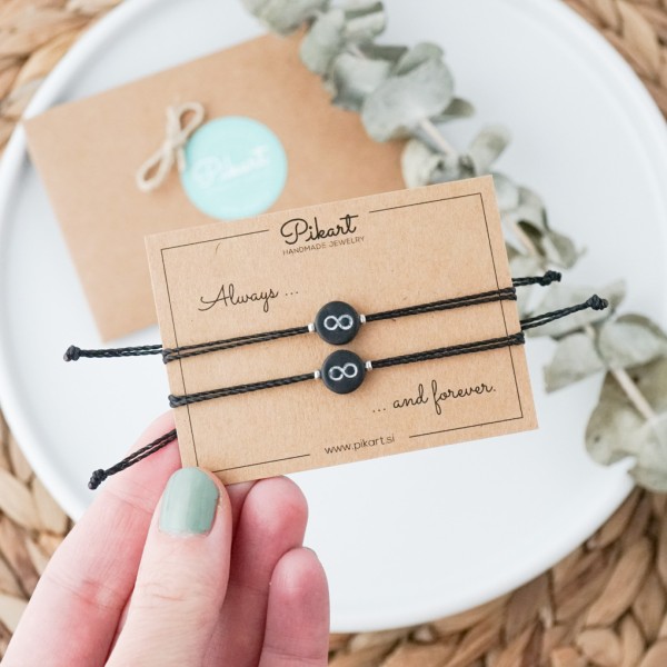 Set dveh zapestnic za pare - infinity zapestnici