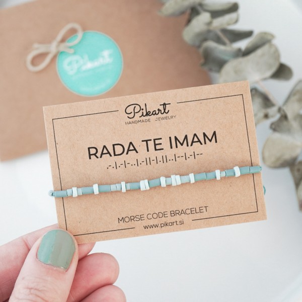 Darilo za fanta - zapestnica z napisom RADA TE IMAM