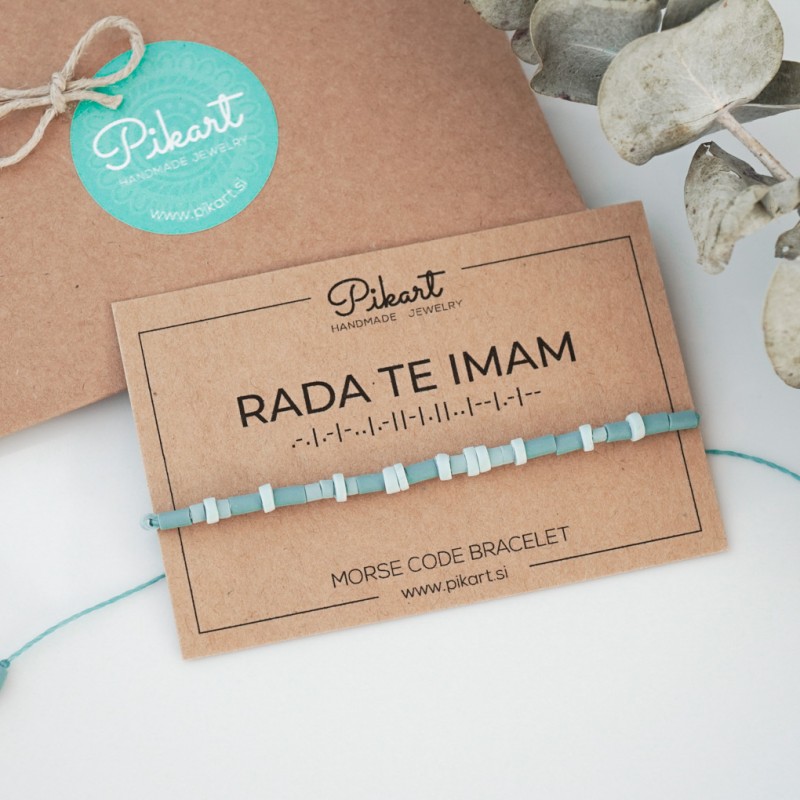 Darilo za fanta - zapestnica z napisom RADA TE IMAM