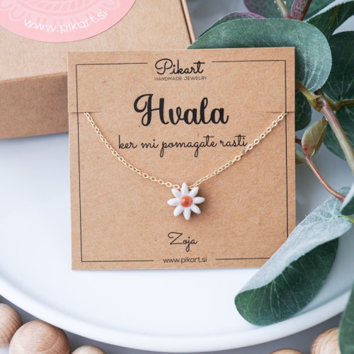 Gift for kindergarden teacher - flower pendant necklace