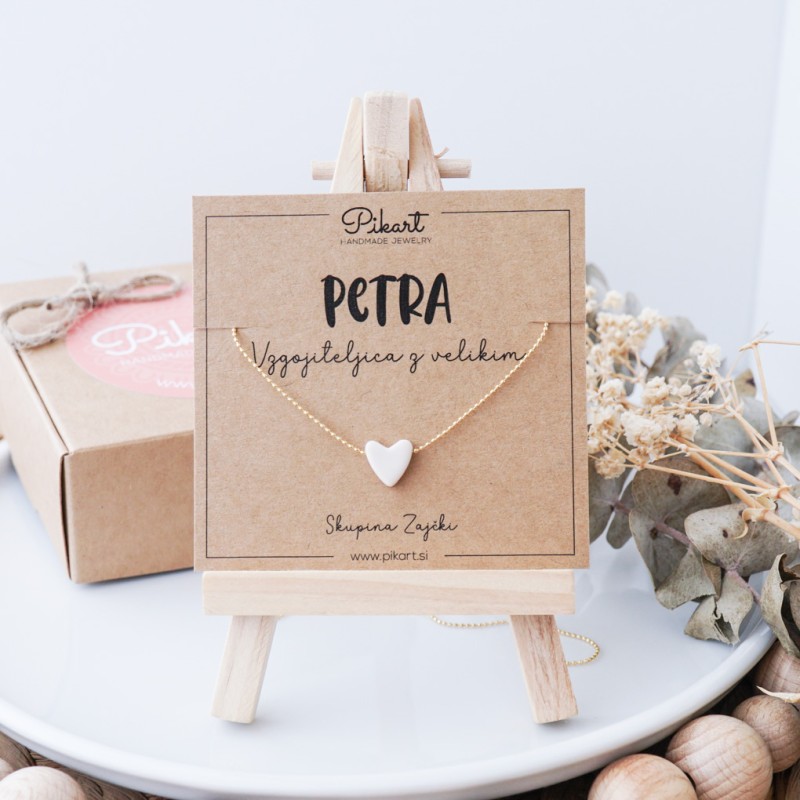 Unikatno darilo za vzgojiteljico - verižica s srčkom