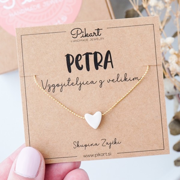 Unikatno darilo za vzgojiteljico - verižica s srčkom