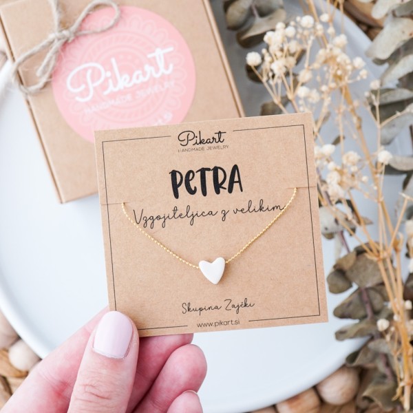 Unikatno darilo za vzgojiteljico - verižica s srčkom