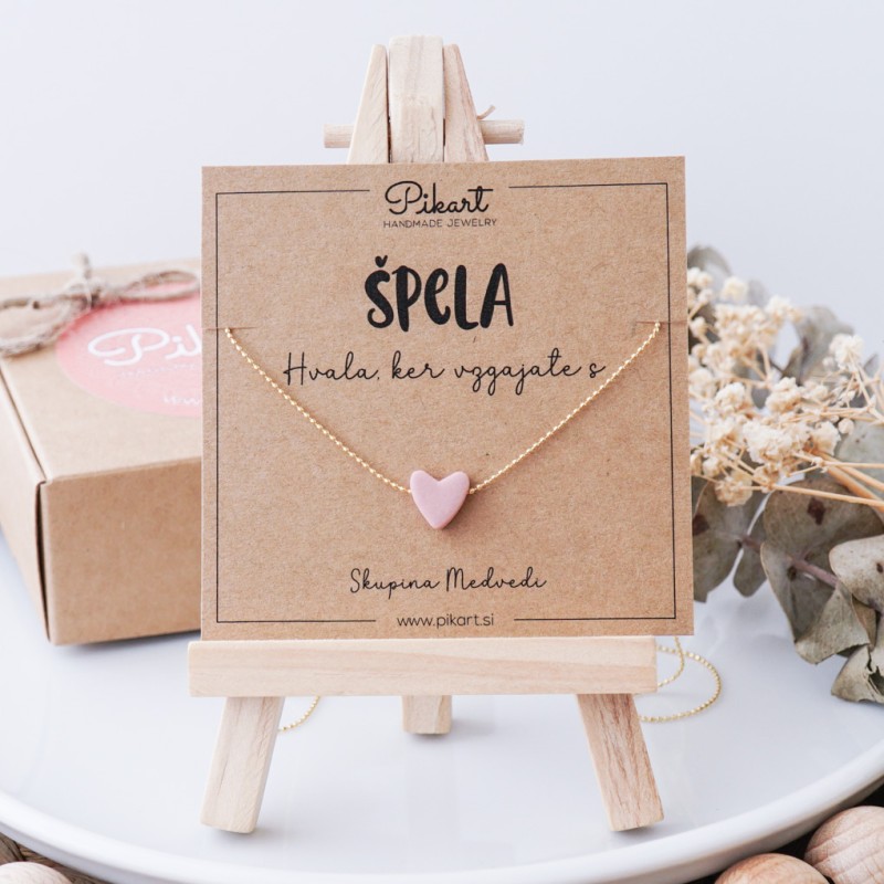 Personalizirano darilo za vzgojiteljico - verižica s srčkom