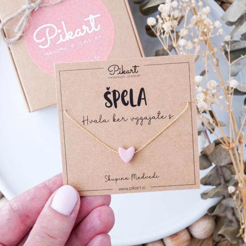 Personalizirano darilo za vzgojiteljico - verižica s srčkom