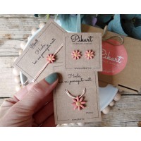 Gift for teacher - coral flower pendant necklace