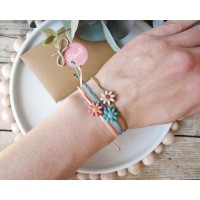 Gift for teacher - coral flower bracelet