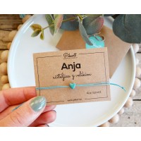 Gift for teacher - personalized turquoise heart bracelet