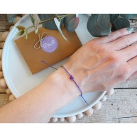Gift for kindergarten teacher - personalized purple heart bracelet
