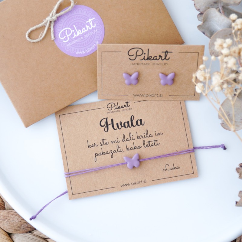 Zapestnica z metuljčkom – darilo za vzgojiteljico ali učiteljico