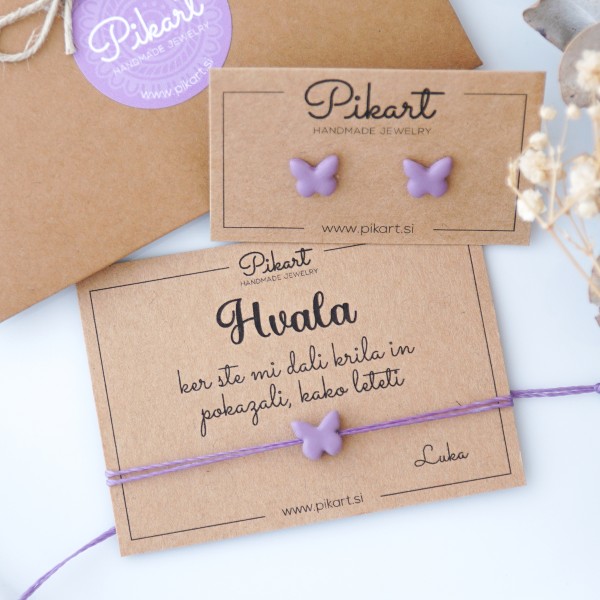 Zapestnica z metuljčkom – darilo za vzgojiteljico ali učiteljico