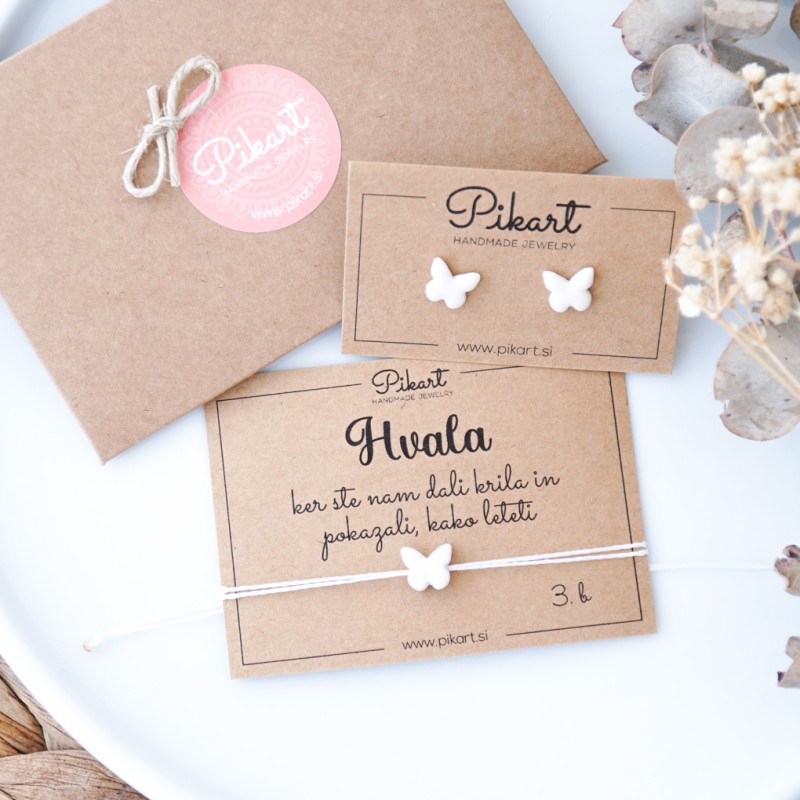 Zapestnica z metuljčkom – darilo za vzgojiteljico ali učiteljico