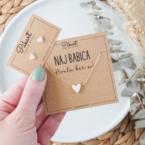 Darilo za babico - zlata verižica s srčkom