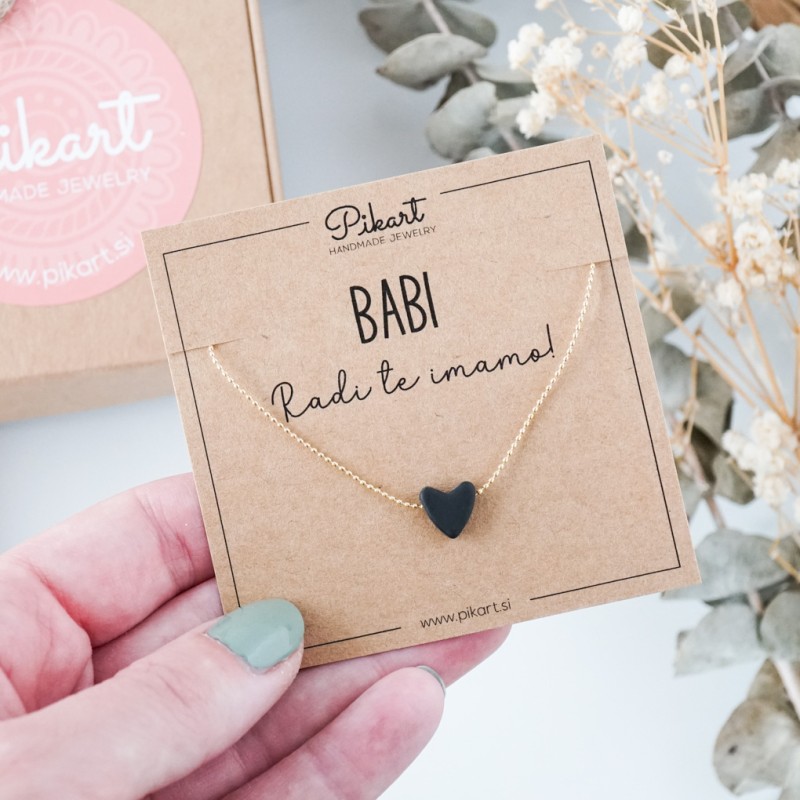 Darilo za babico - zlata verižica s srčkom