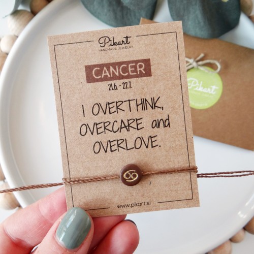 CANCER bracelet - I overthink, overcare and overlove