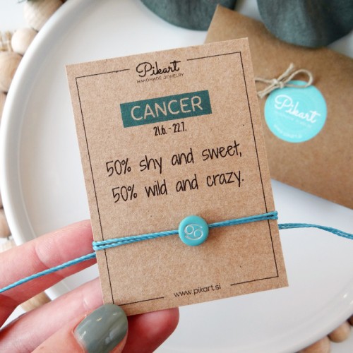 CANCER bracelet - zodiac birthday jewelry