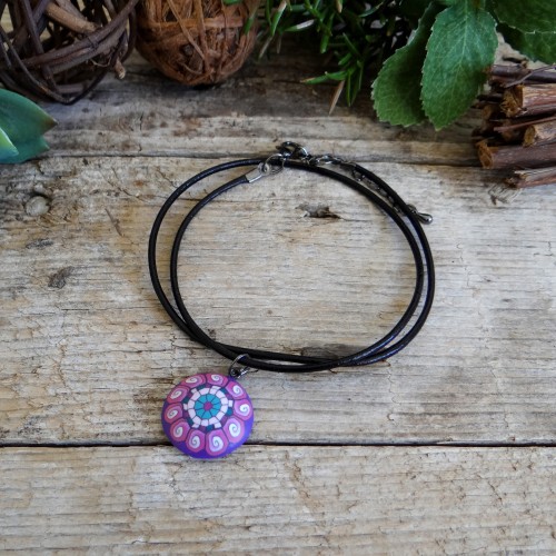 Cute Short Purple and Pink Necklace for Girls