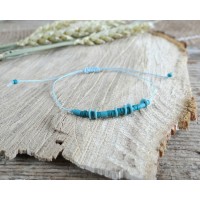 CUSTOM TEXT Turquoise Beaded Morse Code Bracelet